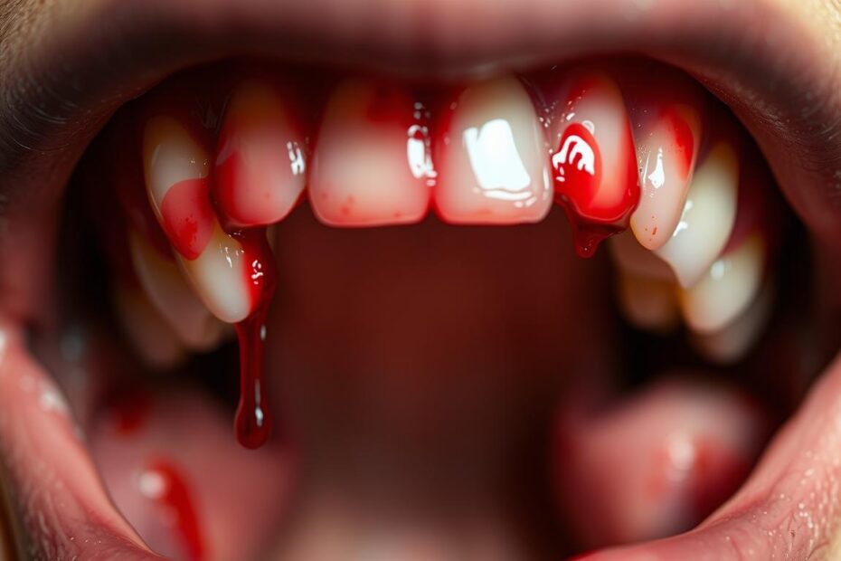 Krwawiące dziąsła między zębami