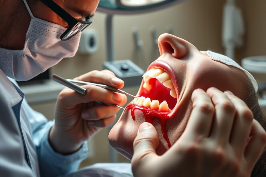 Szycie dziąsła po wyrwaniu zęba