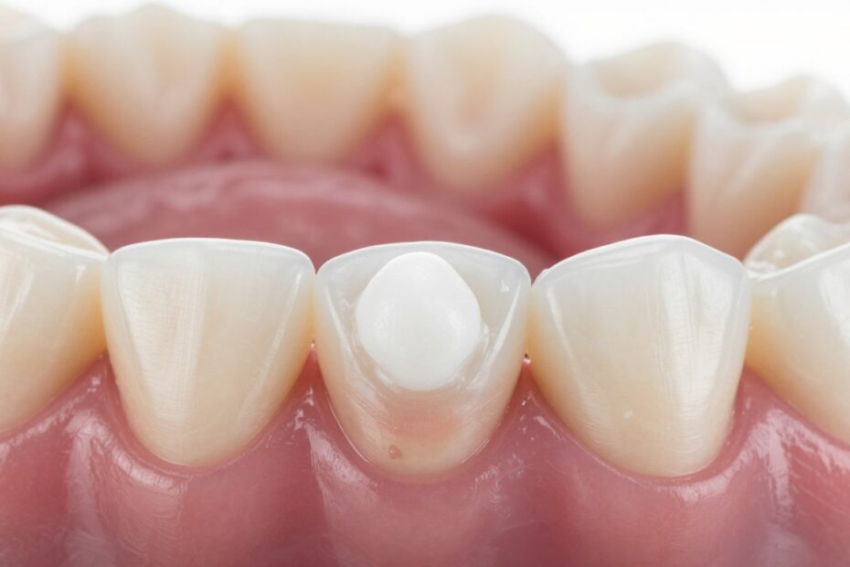 Biała krosta na dziąśle