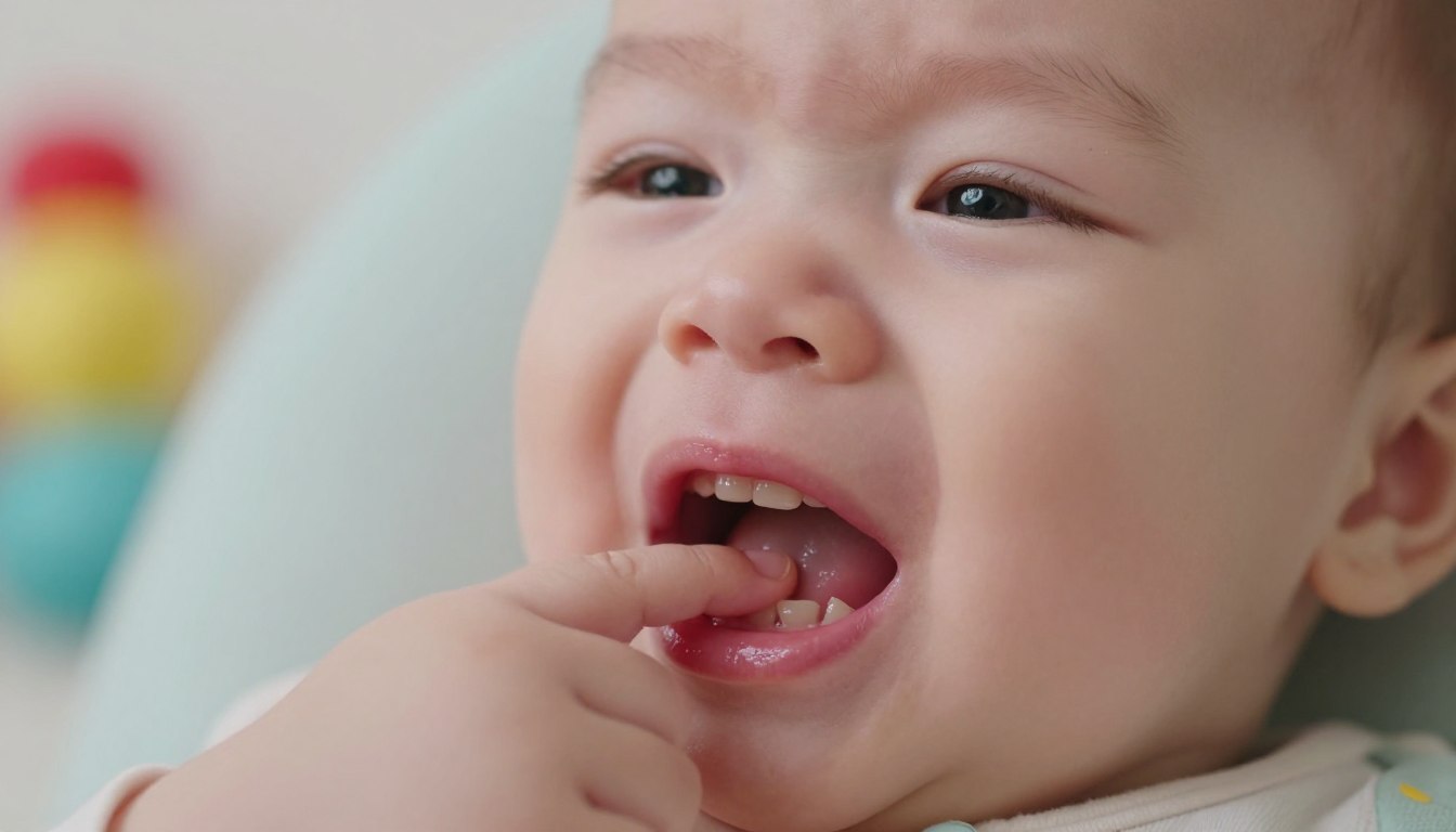 Dziąsła niemowlaka podczas ząbkowania