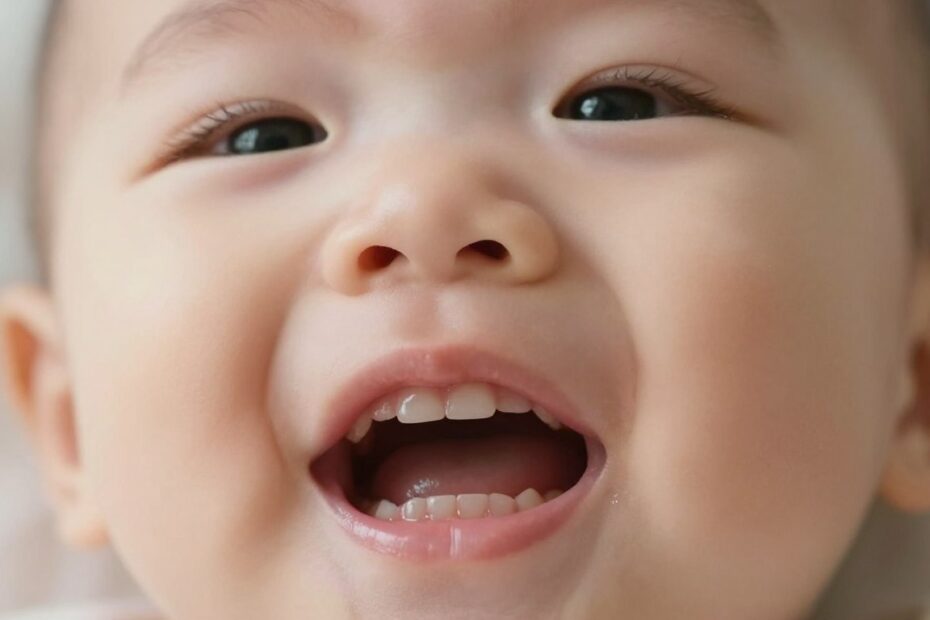 Prześwitujące ząbki przez dziąsła