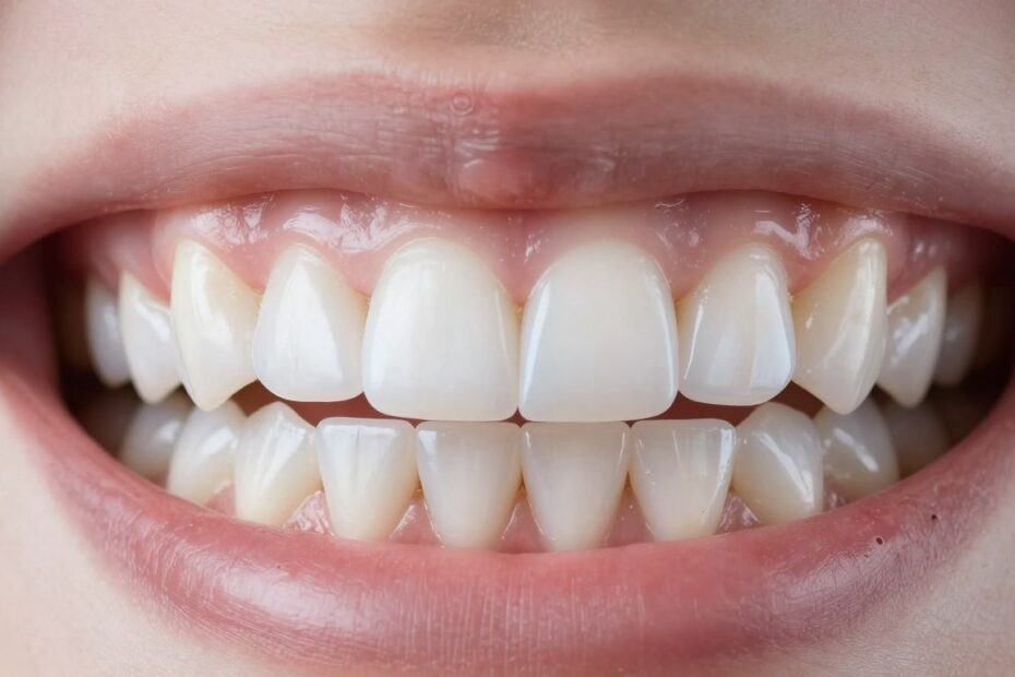 Białe dziąsła przy zębach