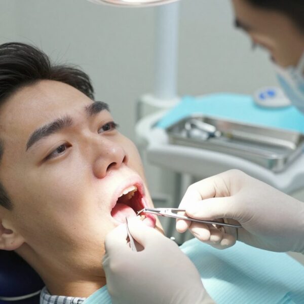 Czy ściąganie szwów z dziąsła boli