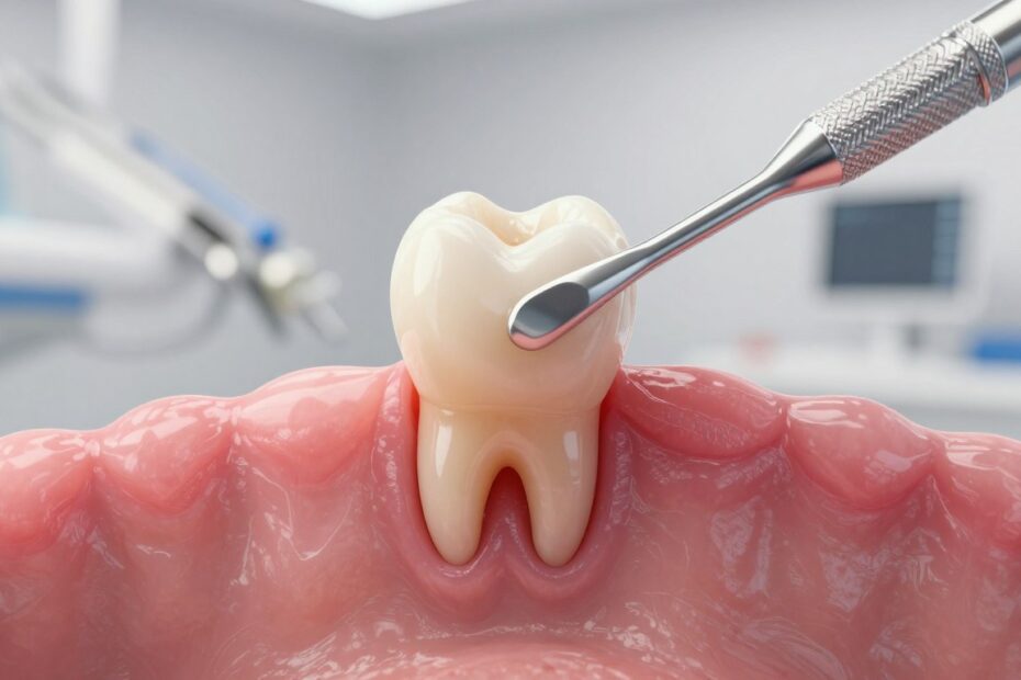 Korzeń zęba mlecznego został w dziąśle