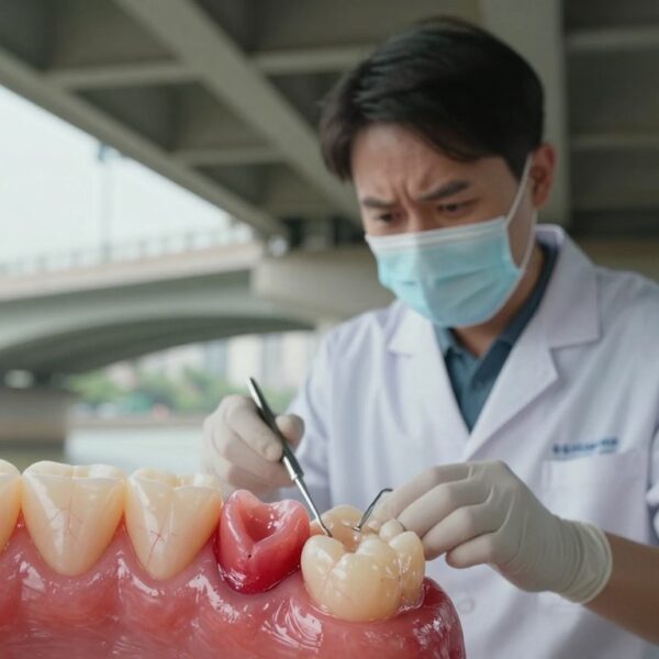 Stan zapalny dziąsła pod mostem