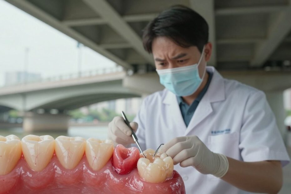 Stan zapalny dziąsła pod mostem