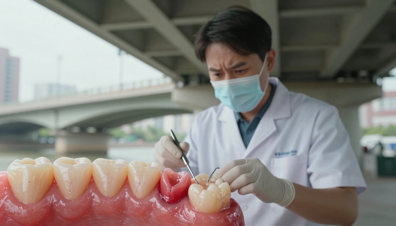 Stan zapalny dziąsła pod mostem